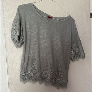 Daytrip Gray Asymmetrical Blouse with Relaxed Fit